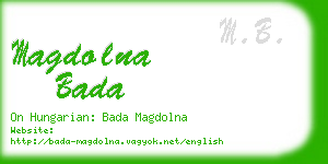magdolna bada business card